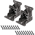 Miniatyrbilde 1 av 5: Folding Hinge Table Leg med 20 skruer, Folding Lock, Folding Console Table Leg Bracket for Folding Hinge i mørk bronse stål (2stk)