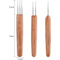 Miniatyrbilde 5 av 5: 3 stk 0,75 mm bambus dreadlock-hekle sett med 1 hekle, 2 hekle, 3 dr
