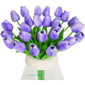 Miniatyrbillede 1 af 5: Lilla-10 kunstige blomster tulipaner kunstige blomster latex materi