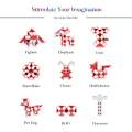 Miniatyrbild 3 av 5: 1 Pack (Röd) Magisk orm med 48 block, Magic Snake Cube Twist P