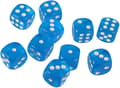 10 16mm D6 Polyhedral Akryl Terninger (Himmelblå) til DND Terninger RPG MT