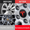 Miniatyrbillede 5 af 5: 4 stk. Aero hjulkapsler, Model 3 hjulmøtrik dæksler, hjulkapsler med Tesla-logo, møtrik dæksler til Tesla Model 3 Model Y (rød)
