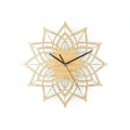 Miniatyrbilde 3 av 5: Lotus Bambus Blomster Veggklokke Naturlig Tre Vegg Hengende Bord Kvarts Stum Klokke