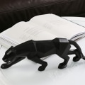 Miniatyrbild 2 av 5: Skulptur prydnader geometrisk skulptur harts leopard staty vilda