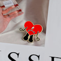 Pikkukuva 4 / 5: Baddd X Bunny Heart Red Enamel Pins Music Lapel Pin Shirt Bag Bad