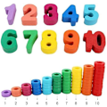 Miniatyrbilde 3 av 5: Baby Toys, Pedagogiske Tretrepuslespill for å Lære å Telle og Gjenkjenne