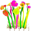 Miniatyrbillede 1 af 5: Fantasy Flower Kuglepenssæt (10 stk.) Sort 0,5 mm Tilfældigt hår