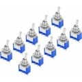 Miniatyrbillede 3 af 5: 10 stk. AC 125V 6A on-on 3-polet mini 2-positions vippekontakt, til A