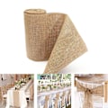 Miniatyrbillede 1 af 4: 30CM x 10M Burlap Dugdug Bånd Retro Dekoration Håndværk Jute Burlap