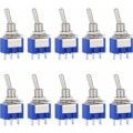 Miniatyrbillede 1 af 5: 10 stk. AC 125V 6A on-on 3-polet mini 2-positions vippekontakt, til A