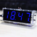 Miniatyrbillede 1 af 5: DIY elektronisk ur-kit (blå) - 4 LED digitalt ur-kit Automat