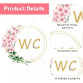 Miniatyrbillede 2 af 5: Dørklistermærker Badeværelse Toilet Badekar Plante Blomster Engelsk WC Vægsticker