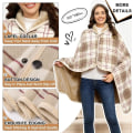 Miniatyrbilde 2 av 5: 1 stk. Dame Fleece Poncho Rutete Fleece Sjal Cape (Khaki Rutete)