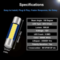 Miniatyrbilde 2 av 5: 6 stk 29mm 6614F Festoon LED-bilpære, ekstremt lys 9-SMD 4014
