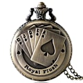 Pikkukuva 1 / 3: Vintage Poker -taskukello, kvartsi taskukello ketjulla, roomalaiset numerot