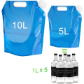 Miniatyrbilde 2 av 5: 3 stk sammenleggbare vannbager, 1 * 5 L + 2 * 10L lommebærbar vannbager