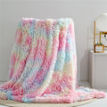 Miniatyrbillede 1 af 5: Faux Cashmere Plys Pels Tæppe 130x160cm (Multicolor), Super Varmt Regnbue Fleece Tæppe, Høj Kvalitet Pels Fleece Tæppe, Blødt og Komfortabelt Langt Bunke, Sofatæppe