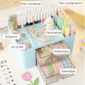 Miniatyrbillede 3 af 5: Skrivebordsskuffe Organizer (Blå), Skrivebordsskuffe Opbevaringsarrangør, Stati