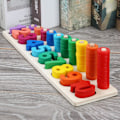 Miniatyrbilde 5 av 5: Baby Toys, Pedagogiske Tretrepuslespill for å Lære å Telle og Gjenkjenne