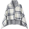 Miniatyrbillede 1 af 5: 1 stk. dame fleece poncho ternet fleece sjal kappe (grå) vinter