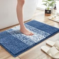 Miniatyrbillede 5 af 5: Skridsikker Bademåtte 40 x 60 cm, Blå Absorberende og Maskinvaskbar Brusematte