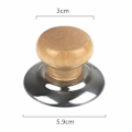 Miniatyrbild 2 av 4: 4 st knoppar i massivt trä, knopp för grytlock, knopp för grytlock, gryta