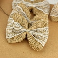 Miniatyrbillede 4 af 5: 50 stk. dekorative burlap og blonde sløjfer - Khaki - Rustikt look - til