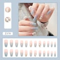 Miniatyrbillede 1 af 4: 24 stk. Ice Mint falske negle, fransk manicure falske negle, Stic