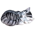 Miniatyrbilde 1 av 5: Grå hagestatue katt skulptur realistisk form søt sovende