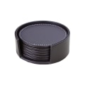 Miniatyrbillede 1 af 5: Kaffe Farve 6 Stykker Runde Læder Coasters, PU Læder Coaster