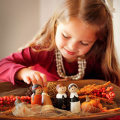 Miniatyrbillede 4 af 5: 50 stk. træmalede figurer, trækeglefigurer, trælegetøjsfigurer, træ DIY-legetøjsfigurer med opbevaringsboks
