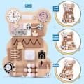 Miniatyrbilde 4 av 5: Travel Busy Board Montessori Aktivitetsbrett Sensorisk Aktivitetsbrett Woode