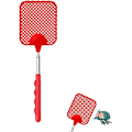 Pikkukuva 1 / 3: Retractable Fly Swatter (Punainen), Retractable Fly Swatter, Sturdy ja kestävä teleskooppivarsi, kevyt manuaalinen tuholaistorjunta