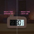 Miniatyrbild 3 av 5: (Rosa) Batteridriven digital väckarklocka, LED digital väckarklocka, stor display med temperatur datum klocka för hemmakontor