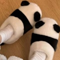 Miniatyrbild 5 av 5: 36-37 Panda-tofflor i bomull för kvinnor, vinter, söta hemmatofflor