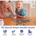 Pikkukuva 4 / 5: Puinen palapeli eläimet (pöllö), 3D-puupalapelit, palapeli