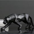 Miniatyrbild 1 av 5: Skulptur prydnader geometrisk skulptur harts leopard staty vilda