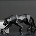 Miniatyrbilde 1 av 5: Skulptur Ornamenter Geometrisk Skulptur Harpiks Leopard Statue Vild