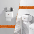 Miniatyrbillede 4 af 5: (Hvid) 1 stk. - Vandtæt toiletrulleholder til badeværelsesvæg Mo