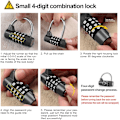 Miniatyrbilde 4 av 5: (Svart) Dørkombinasjonslås, 4-sifret kombinasjonslås, treningsstudio, black