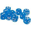 Pikkukuva 5 / 5: 10 16mm D6 Polyhedral Acrylic Dice (Sky Blue) for DND Dice RPG MT