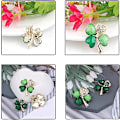 Miniatyrbilde 3 av 5: 4 stk. Firkløver Brosje Pin Grønn Rhinestone Brosje Legering C