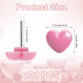 Miniatyrbilde 2 av 5: 100 stk. (rosa) veggpushpin, 0,47 tommer dekorative hjerteformet