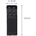 Miniatyrbild 3 av 5: 6-pack elastiska bh-förlängare med 2/3-hake för kvinnor (vit, svart, beige)