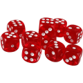 Pikkukuva 4 / 5: 10 16mm D6 Polyhedral Acrylic Dice (Punainen) DND Dice RPG MTG Tab