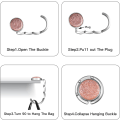 Miniatyrbillede 4 af 5: 3 stk. Foldbar Pung Krog - Foldbar Bordplade Pung Hanger - Skrivebord