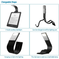 Miniatyrbillede 3 af 5: (Sort) LED-lys USB-læselampe, 3-farvet læselampe til læsning i sengen med øjenbeskyttelse Clip LED-læserlampe Natlygte Læselampe til læsning i sengen