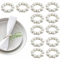 Miniatyrbilde 1 av 5: (Hvit perle, 12 stk) Serviettringer, Serviettringer, Serviettringer, Sølv Serviet