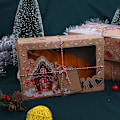 Miniatyrbillede 4 af 5: 12 stk. Julekageæsker med gennemsigtige vinduespapæsker til jul