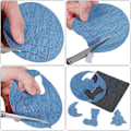 Miniatyrbilde 4 av 4: Anpro 30stk Denim Patches Blå Oval Stryke-på Stoff Patch, Klær